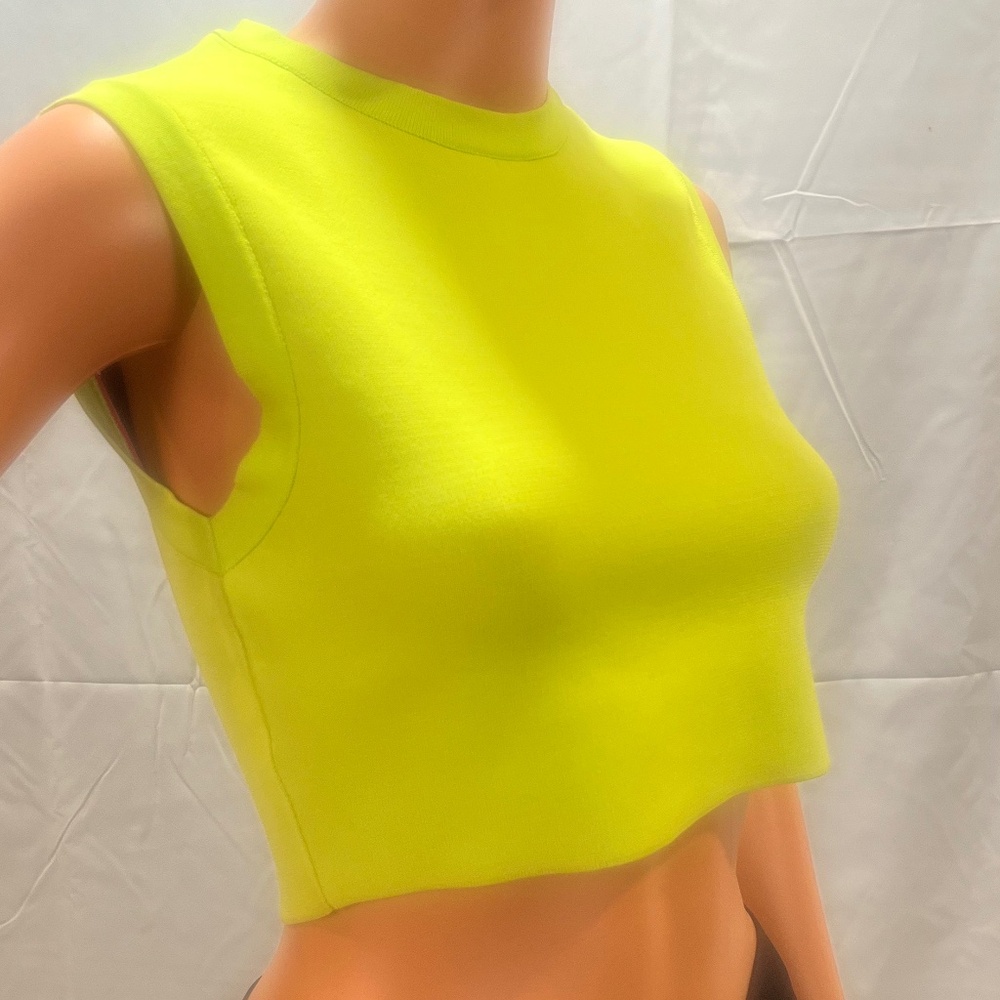 Zara lime green sleeveless crop top